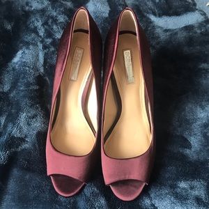 Burgundy Peep toe heels